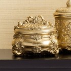 Keiron 5" High Round Antiqued Gold Jewelry Box