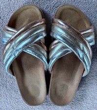 Hush Silver/Gold/Rose Metallic Slip On Sandals - Size 41