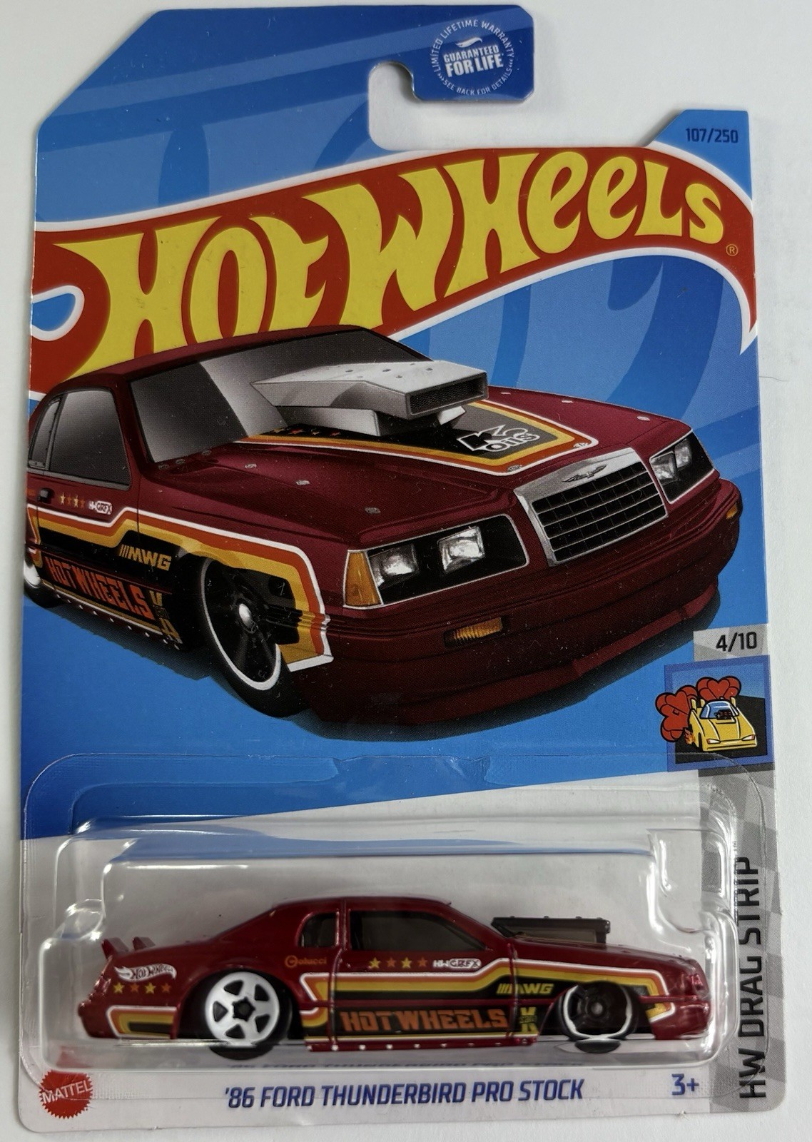 2023 Hot Wheels HW Drag Strip 4/10 Red ‘86 Ford Thunderbird Pro Stock #107 Car