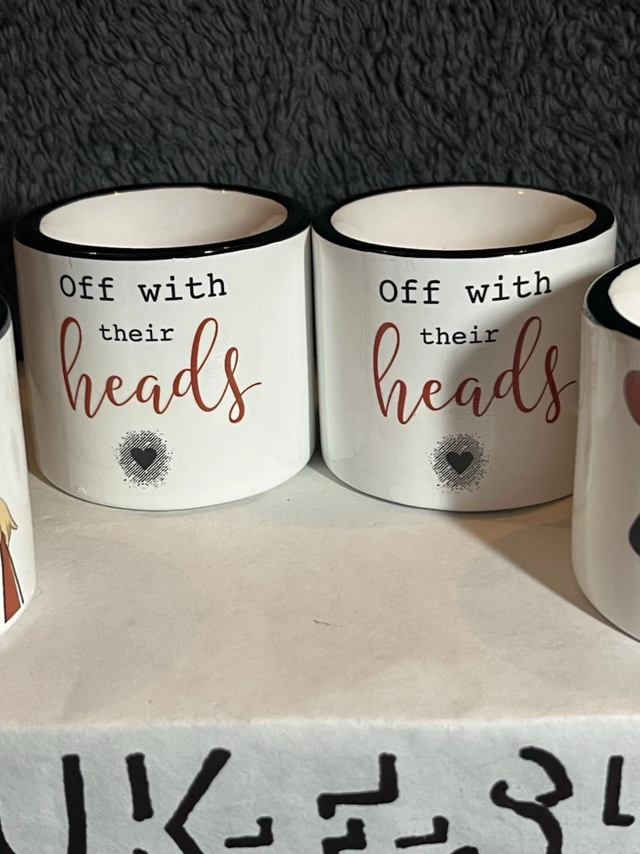 Alice in Wonderland Queen of Hearts Egg Cup Set Of 4 VGC Unused Disney Gift - Image 3 of 4