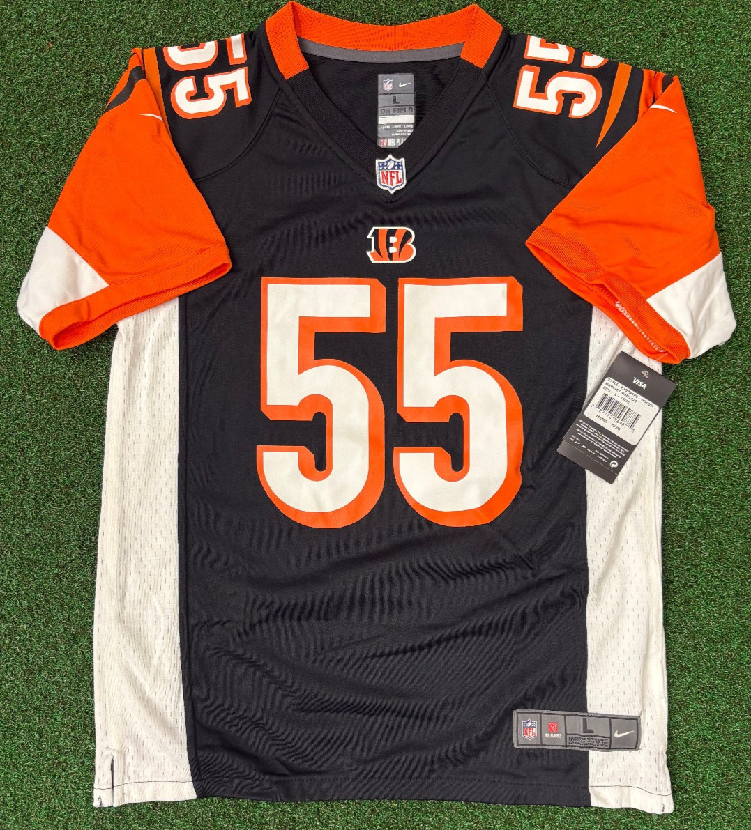 Cincinnati bengals youth #55 vontaze burfict black nike on-field jersey nwt