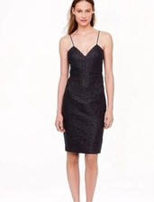 J.CREW Black Floral Jacquard Dress Preppy Cocktail 6 New