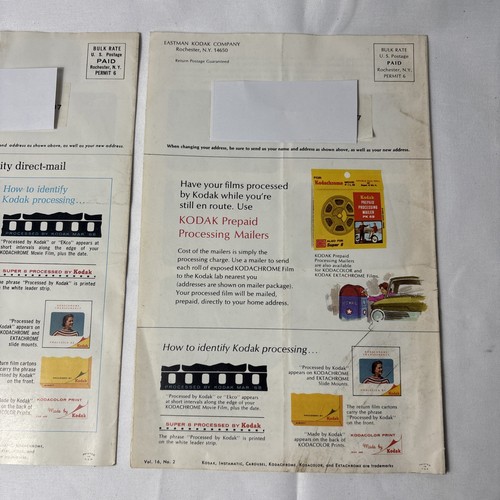 Paire de carnets d'information vintage années 60 film Kodak Eastman Kodak printemps été 1968 - Photo 6/7