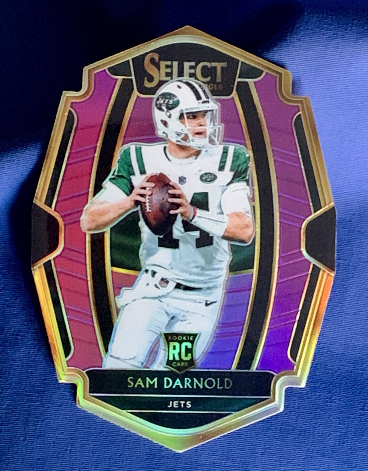 Sam Darnold  2018 Select Premier Level #107 Purple Die-Cut Prizm #58/75 Rookie