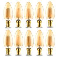10 Led Leuchtmittel E14 Filament Kerze Bernstein C35 4W 360 Lumen Warmweiß