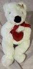 Vtg TY Romeo White Plush Teddy Bear w/Red Heart Stuffed Toy 14” 1997 MWMT