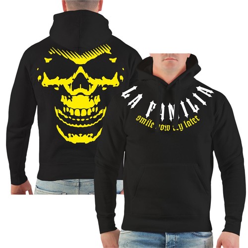Sudadera con capucha para hombre La Familia elcraneo Totenkopf Support Biker Hoodie - Imagen 2 de 16