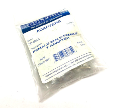 Dolphin DC-AD505 Female-Male-Female T-Adapter 50 Ohms PACK OF 10