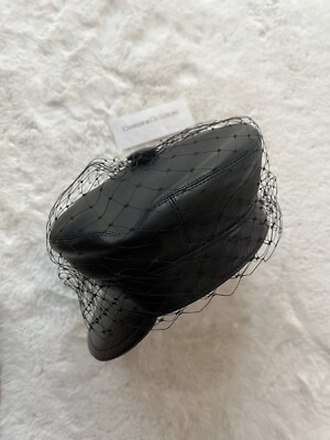 Brand NEW! ? Christian Dior Arty Beret Hat w Veil ? black  display picture 3