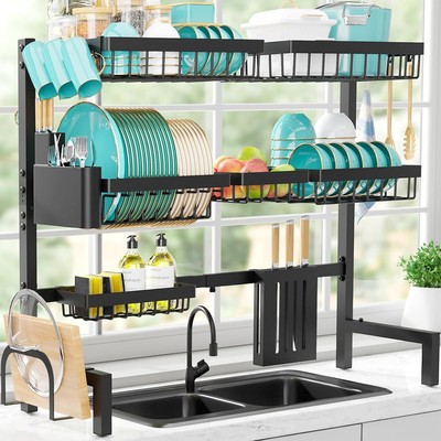 Dish Drainer Drying Rack (31.5'' to 39.5'' W), Large