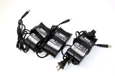 Lot of 3 Dell HA65NS1-00 Genuine Laptop Charger OEM AC Adapter Black