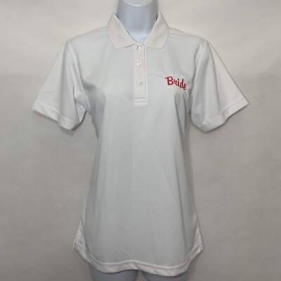 BRIDE Embroidered Women's Wedding Polo T-Shirt Golf Collared Top