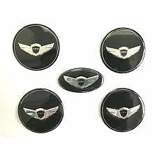 5X For Genesis Wheel Center Stickers Wing Logo Steering Wheel Sticker Set 56mm