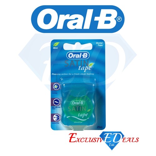 Oral B Satin Tape Dental Floss Mint Flavour 25m Pack of 1 GENUINE