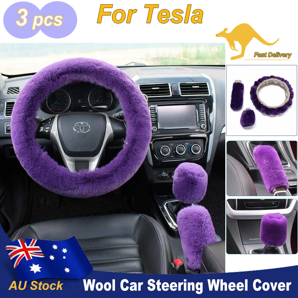 Purple fur steering wheel cover deals