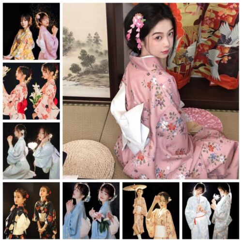 Printed Floral Traditional Japanese Kimono  Cosplay Costume - Afbeelding 1 van 49