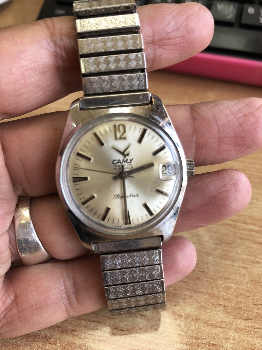 Vintage Rare Camy Geneve SS / Hand Wind Watch 31 M Men R20