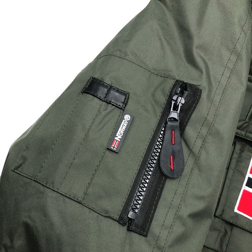 Geographical Norway Beco Rol 13 Kaki Anorak Giacca Mantello Parka Taglia L - Foto 8 di 12