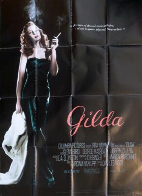 GILDA - RITA HAYWORTH - SEXY / SMOKE / DRESS - REISSUE LARGE FRENCH MOVIE POSTER