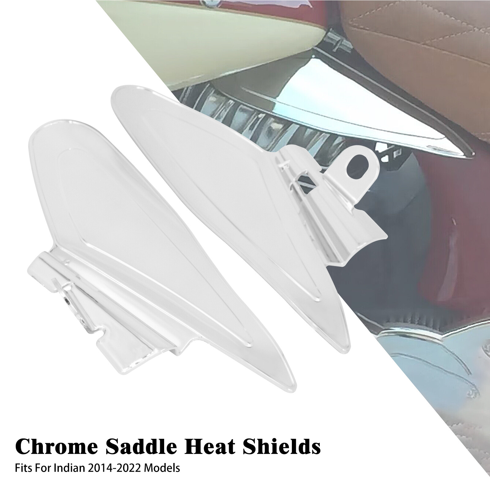 Chrome Saddle Shields Heat Deflectors Cover Fit For Indian Chieftain