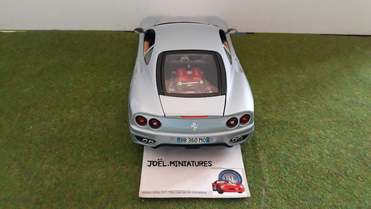 FERRARI 360 MODENA 1999 argent bleuté 1/18 BURAGO voiture