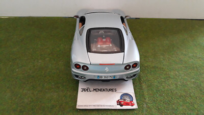 FERRARI 360 MODENA 1999 argent bleuté 1/18 BURAGO voiture
