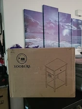 Yoobure Nightstand w/ Charging Station, Black C04-NSDC21BLAC-1PA New