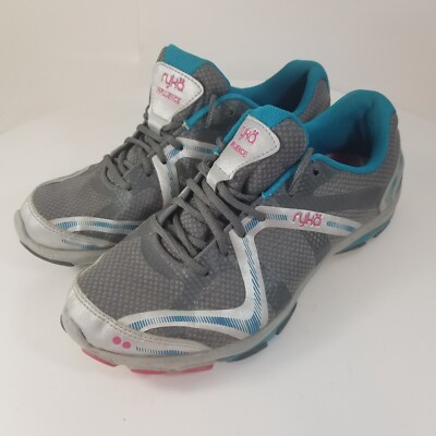 Ryka Women's Size 8.5 M Cross Training Shoes Gray Teal Pink