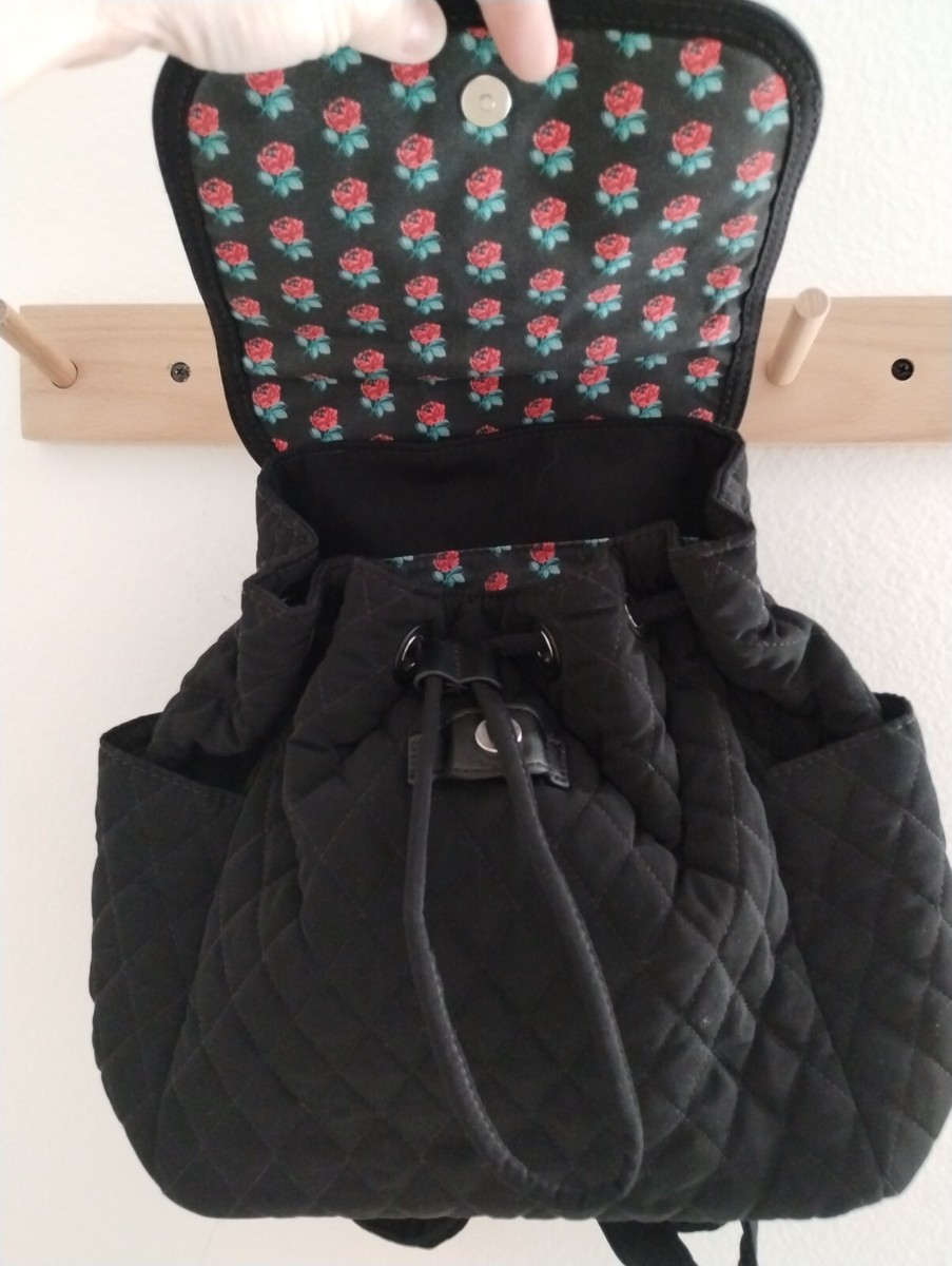 Vera Bradley Backpack Quilted Classic Black Rucksack Medium  display picture 3