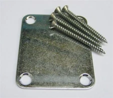 NEW - Gotoh 4-Hole Steel Neckplate For Guitar Or Bass - AGED CHROME