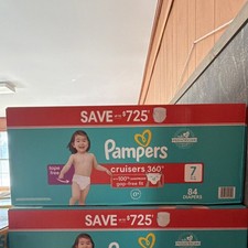 Pampers Cruisers 360 Size 7 Unisex Baby Diapers 84 Count White