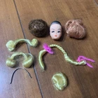 Vtg Barbie Head W/ 6 Wigs Hair Pieces Braids 1960's ? Accessories Brown Blond