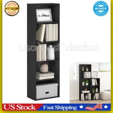 5-TIER CUBE BOOKCASE STORAGE Home Bookshelf Display Rack Shelf Organizer Black