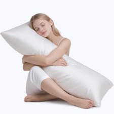 Satin Body Pillow Cover 20x54 Grey Cooling