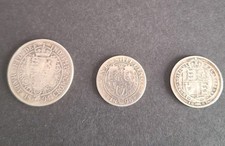 Queen Victoria - Half Crown (1894)/One Shilling (1896)/ Sixpence (1887) Silver