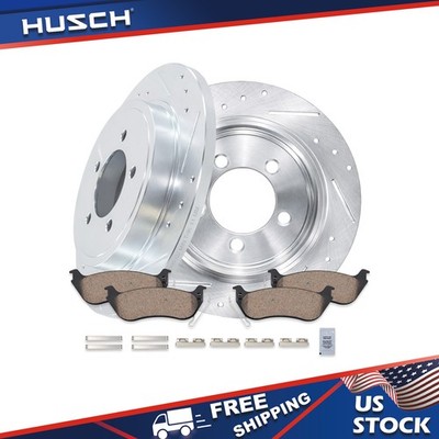 Rear Drilled Brake Rotors Ceramic Brake Pads for Ford Explorer Mountaineer