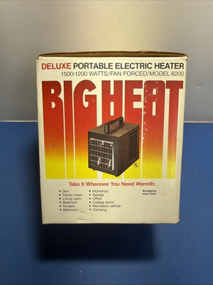 #ad Aircare Big Heat Model 6200 Portable Electric Heater 1500W Open Box $85.00