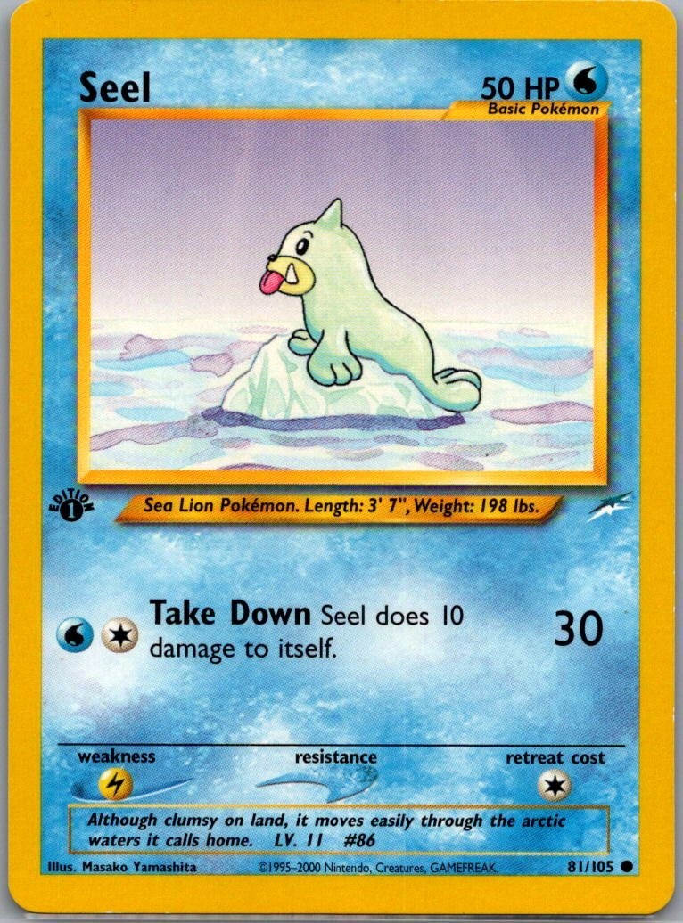 Seel - 1st Edition - Neo Destiny 81/105 Pokemon Card