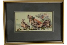 Cashs Woven Picture of Ruffed Grouse Framed Collector Series Birds PPWH