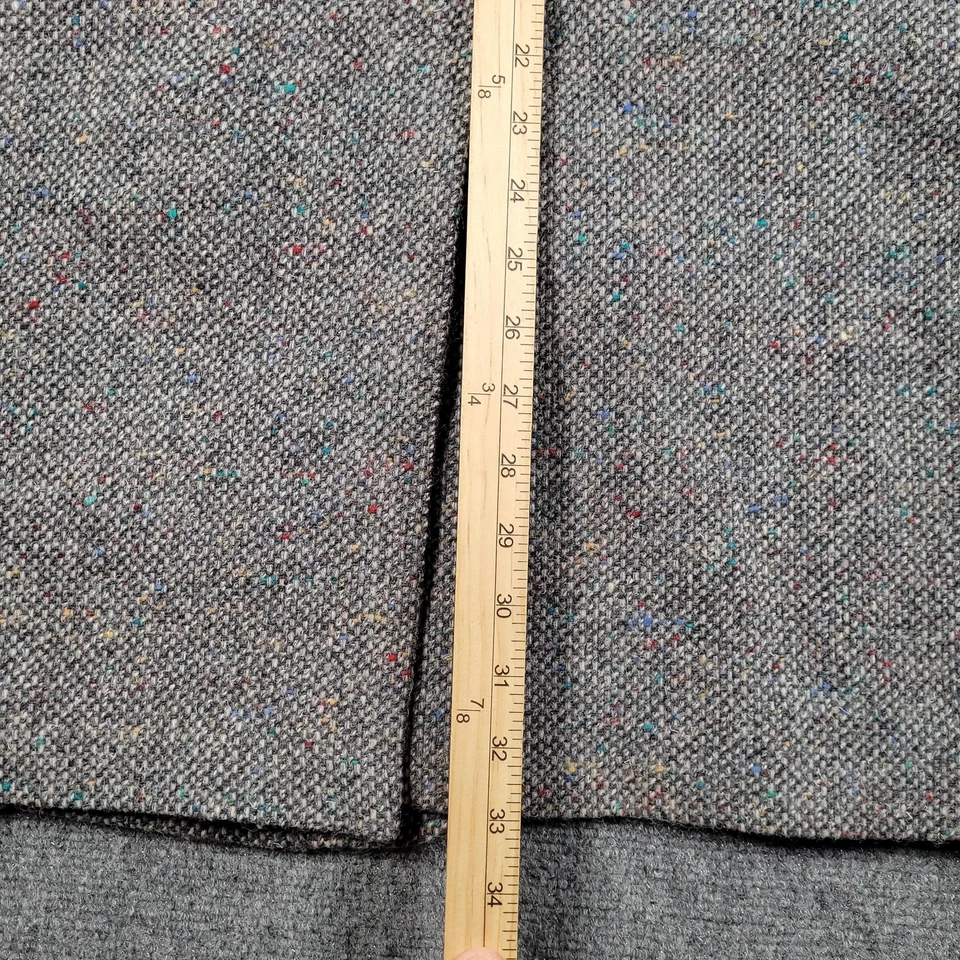 Jaqueta Blazer Pendleton Vintage Masculina 44 Alta Cinza Tweed Lã Cotovelo Patch Anos 80 EUA - Imagem 3 de 4