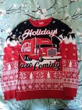 COCA COLA  'holidays are coming' men's jumper new large size
