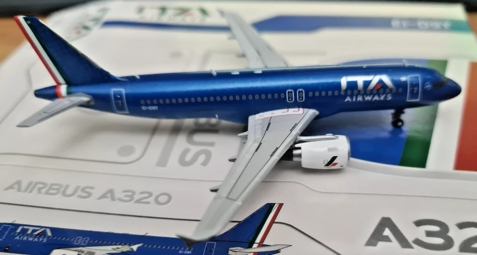 ITA Airways Airbus A320 CEO EI-DSY - Scala 1:400 Die Cast - JC Jets - Immagine 4 di 4