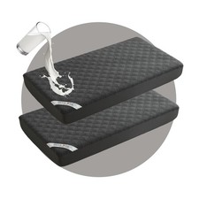 BEDLORE Waterproof Mattress Protector Crib, 2 Pack Soft Gray Mattress Pad,