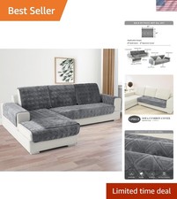 Multi-Functional Velvet Couch Cover, Dark Grey 36x47 - Perfect for Small Spaces