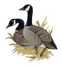 Canada Goose Pair on The Shore Embroidered Iron On Patch    Applique for Jacket