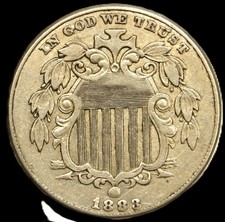 1883 shield nickel- Choice AU- SMH-775