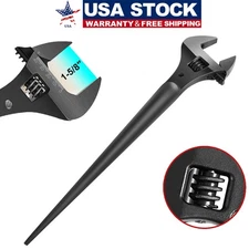 3239 16"Extra Wide Adjustable Spud Wrench 1-5/8" Jaw,CR-V Steel with Tether Hole