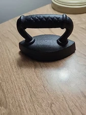 Small Antique Cast Iron Sad Iron for Pressing Cuff Collar Ruffles 3.5 x 2.75 "