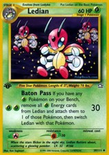 1x Ledian - 39/111 - Uncommon - 1st Edition Lightly Played Pokemon G2 - Neo Gene