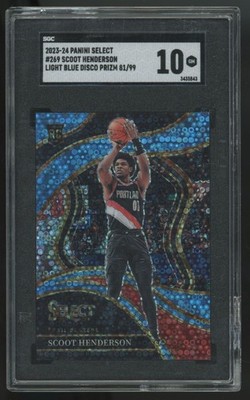 2023-24 Select Scoot Henderson RC Courtside Light Blue Disco /99 #269 SGC 10